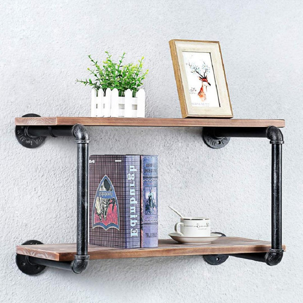 Williston Floating Shelves For Wall Industrial Pipe Shelving